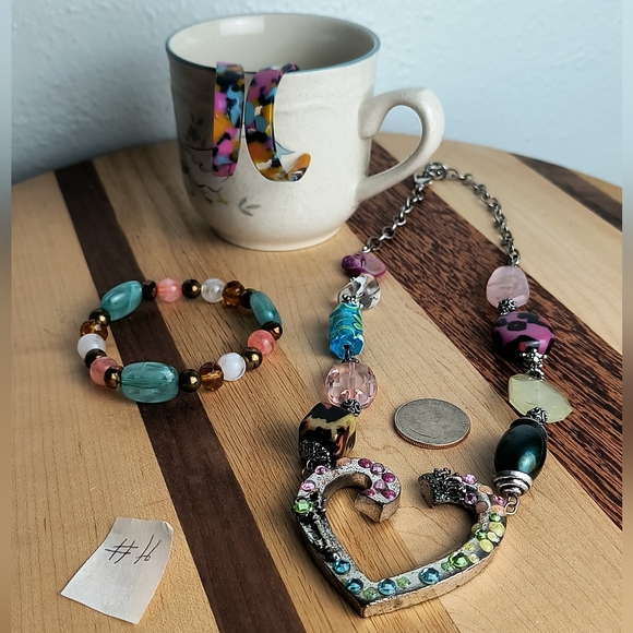 Jewelry Dish Mug Bundle Of 4 Multi Blue & Pink - Picture 1 of 5